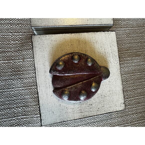 Lady Bug Trinket Jewelry Wooden Box metal lady bug Handmade in Turkey 2 avail - Picture 4 of 7